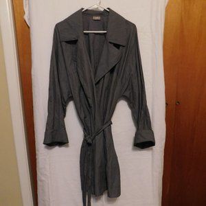 JJill Gray Raincoat with Tie-belt and Pockets size Large